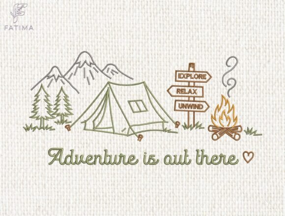 Adventure Is Out There: Exploring the Charm of Camping Embroidery Design