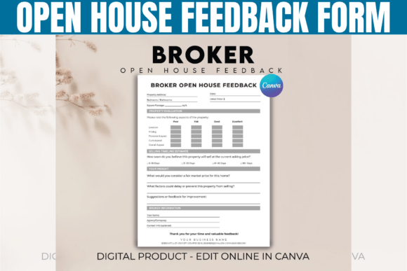 Editable Open House Feedback Form: A Strategic Tool for Real Estate Success